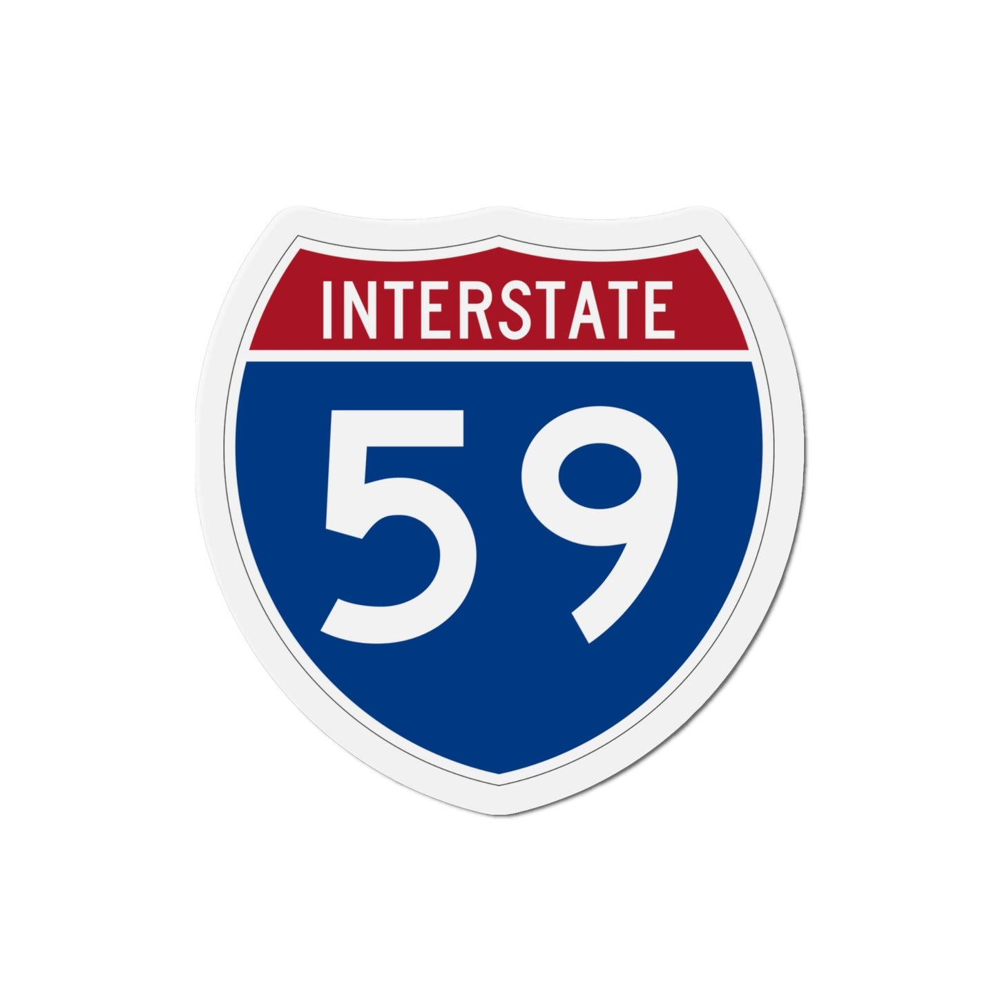 Interstate 59 (U.S. Highways) Die-Cut Magnet-4 Inch-The Sticker Space