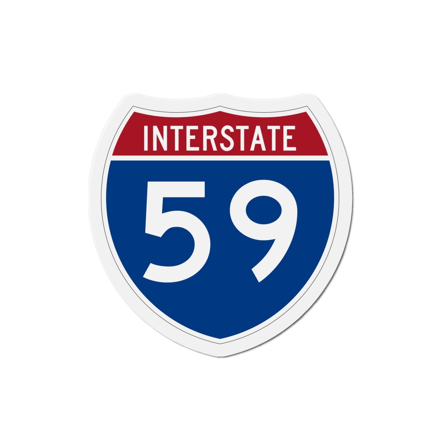 Interstate 59 (U.S. Highways) Die-Cut Magnet-5 Inch-The Sticker Space