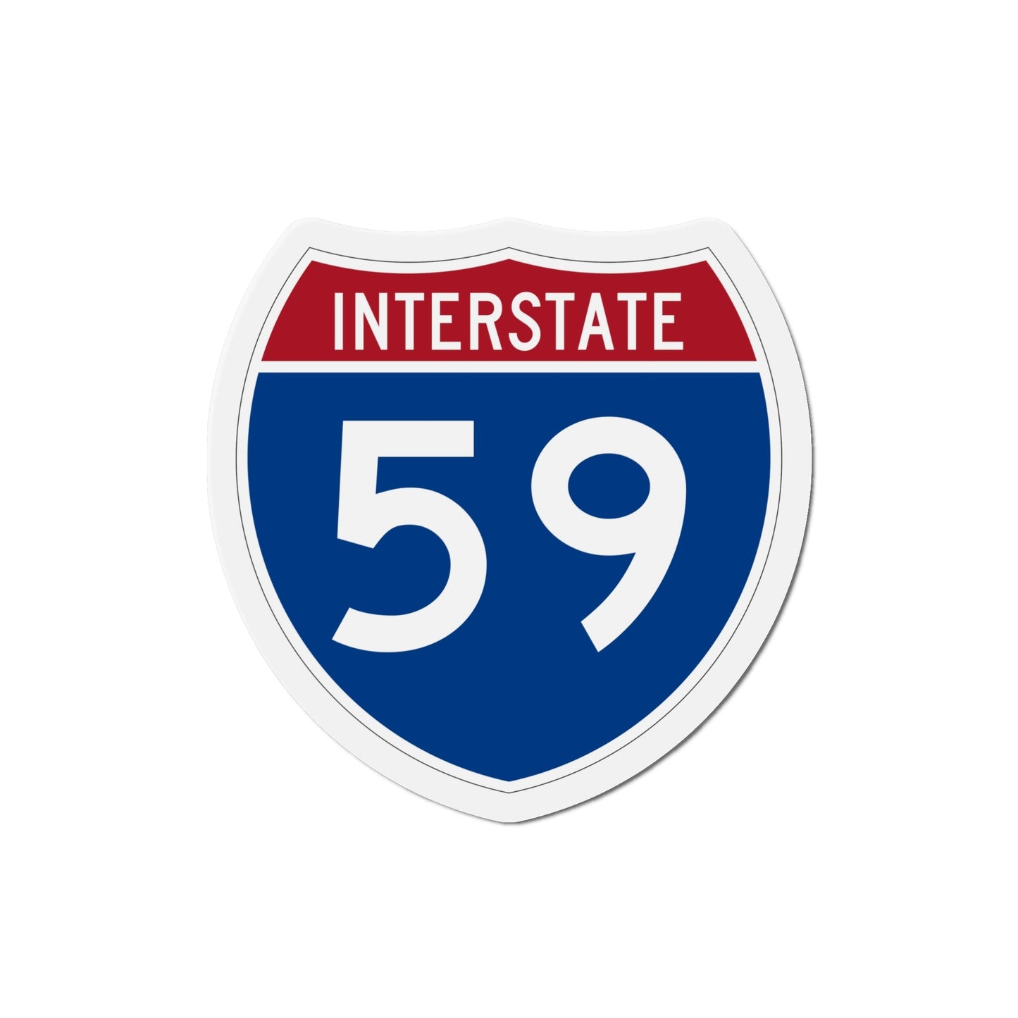 Interstate 59 (U.S. Highways) Die-Cut Magnet-6 Inch-The Sticker Space