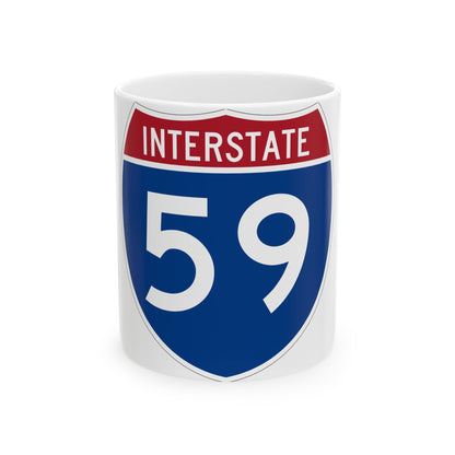 Interstate 59 (U.S. Highways) White Coffee Mug-11oz-The Sticker Space