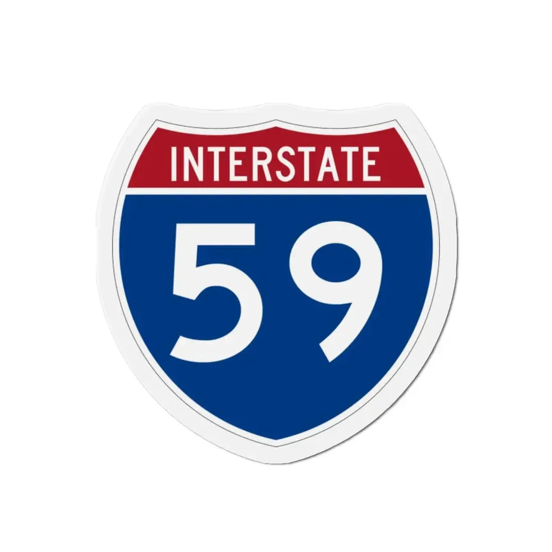 Interstate 59 (U.S. Highways) Refrigerator Magnet 2 Inch - The Sticker Space