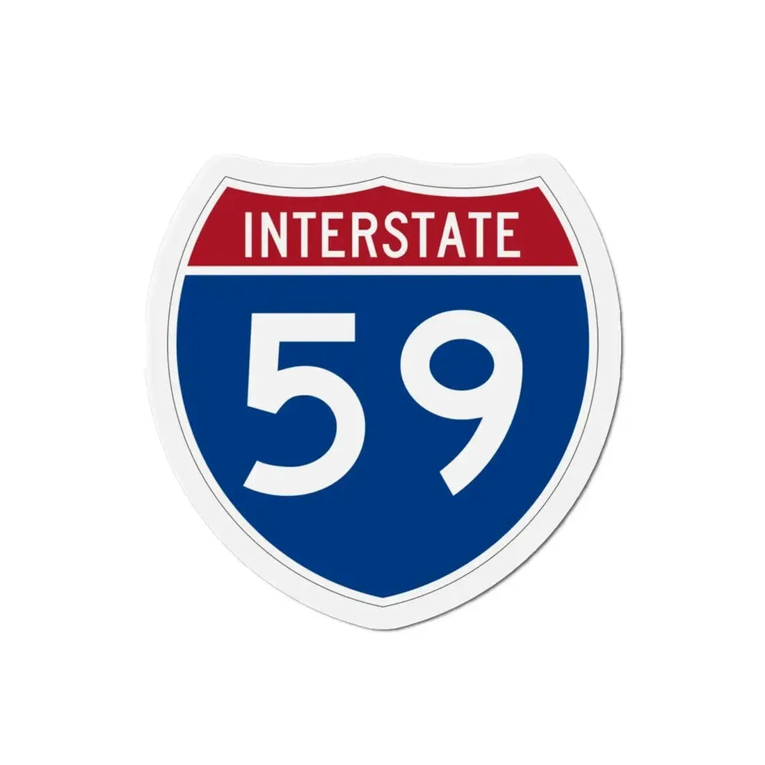 Interstate 59 (U.S. Highways) Refrigerator Magnet 3 Inch - The Sticker Space