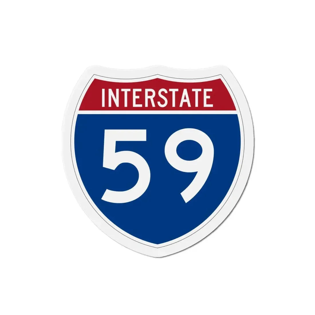 Interstate 59 (U.S. Highways) Refrigerator Magnet 4 Inch - The Sticker Space