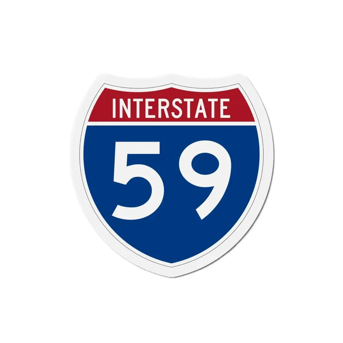 Interstate 59 (U.S. Highways) Refrigerator Magnet 6 Inch - The Sticker Space