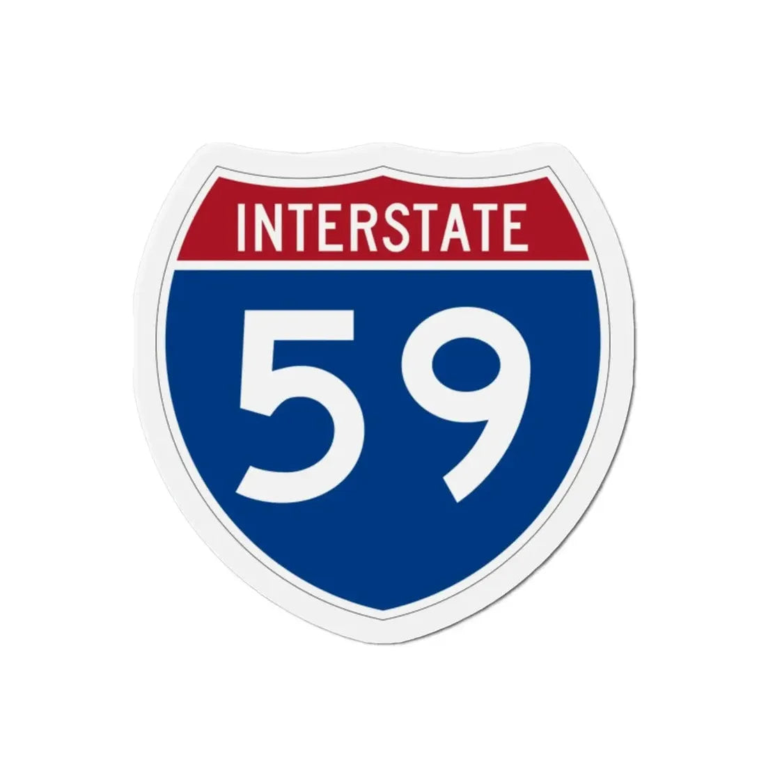 Interstate 59 (U.S. Highways) Refrigerator Magnet - The Sticker Space