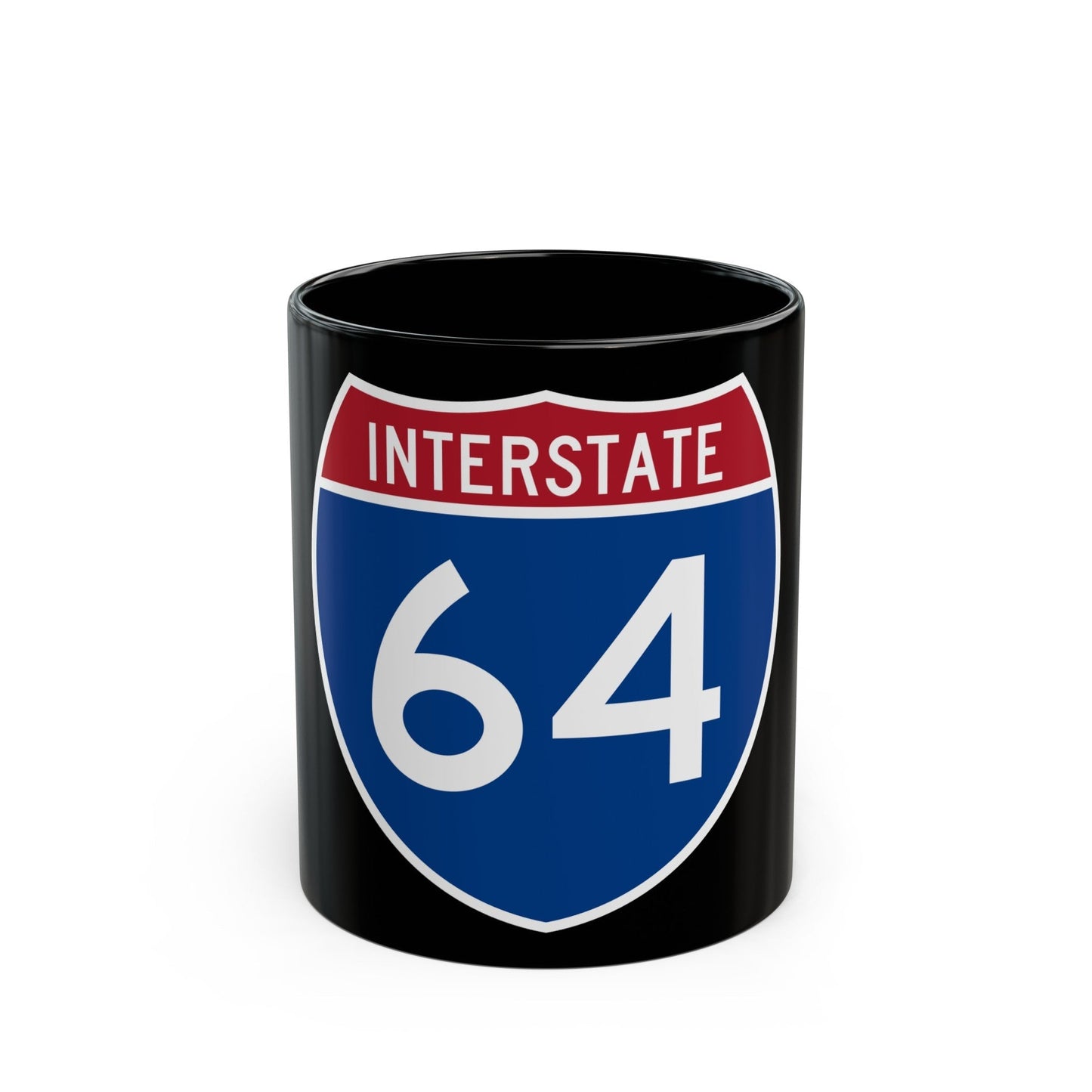 Interstate 64 (U.S. Highways) Black Coffee Mug-11oz-The Sticker Space