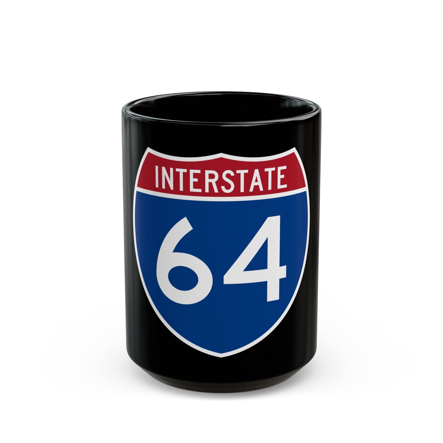 Interstate 64 (U.S. Highways) Black Coffee Mug-15oz-The Sticker Space