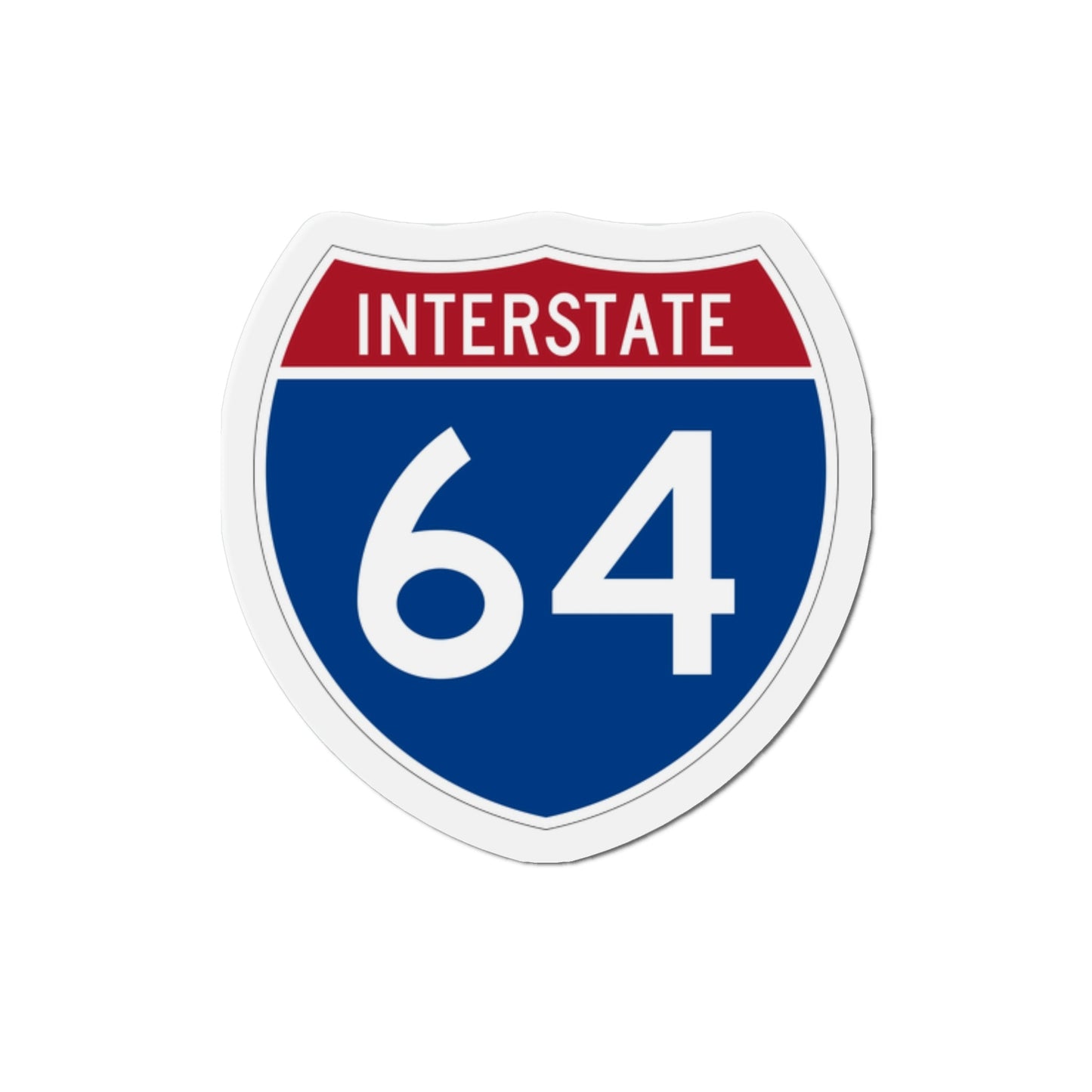 Interstate 64 (U.S. Highways) Die-Cut Magnet-2 Inch-The Sticker Space