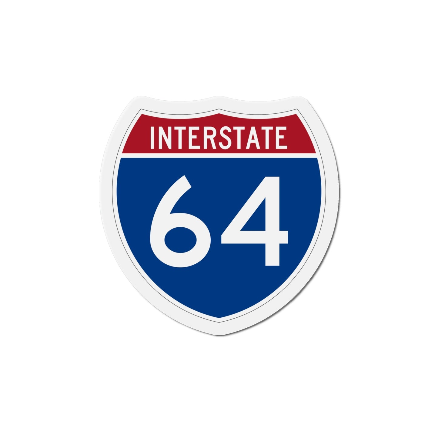 Interstate 64 (U.S. Highways) Die-Cut Magnet-5 Inch-The Sticker Space