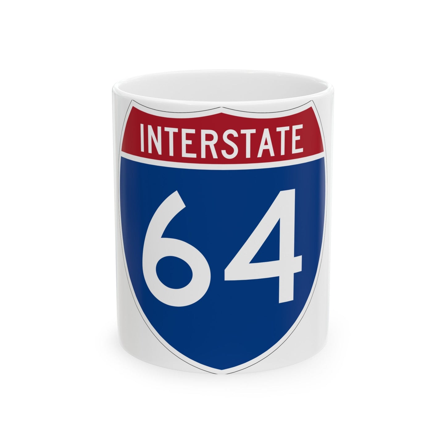 Interstate 64 (U.S. Highways) White Coffee Mug-11oz-The Sticker Space
