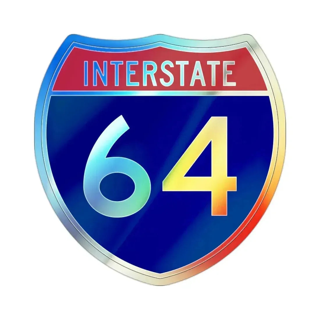 Interstate 64 (U.S. Highways) Holographic STICKER Die-Cut Vinyl Decal 2 Inch Holographic - The Sticker Space