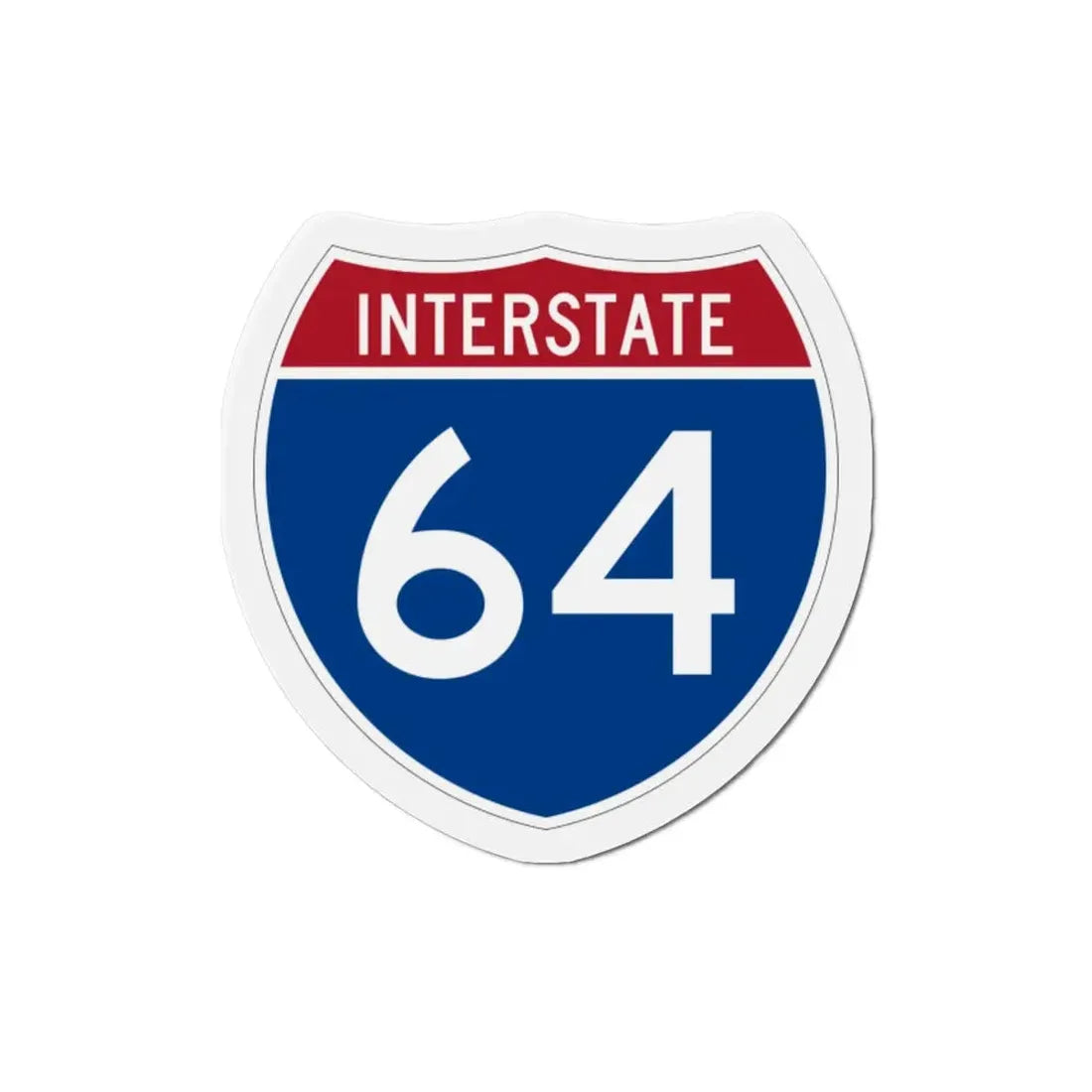Interstate 64 (U.S. Highways) Refrigerator Magnet 2 Inch - The Sticker Space