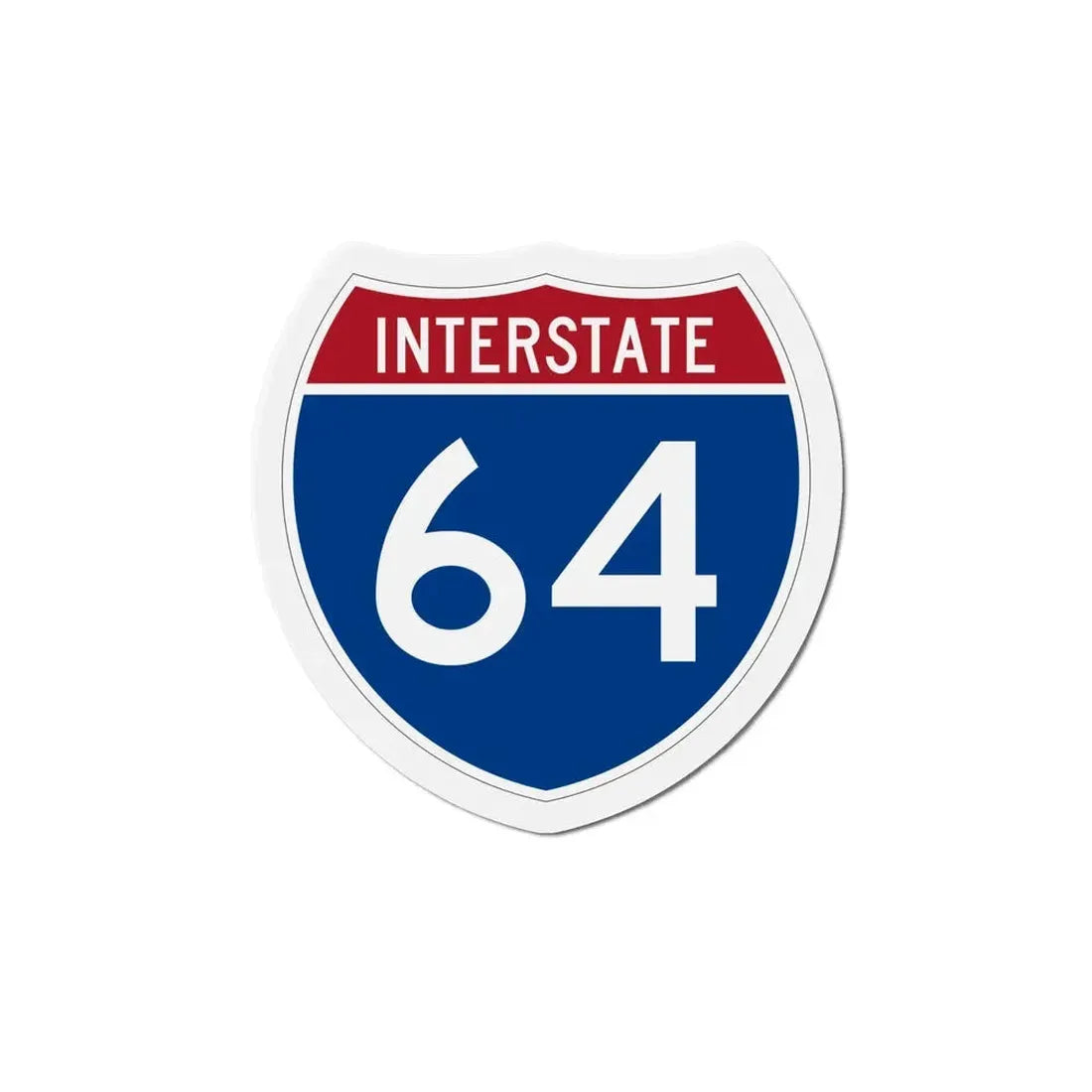 Interstate 64 (U.S. Highways) Refrigerator Magnet 6 Inch - The Sticker Space