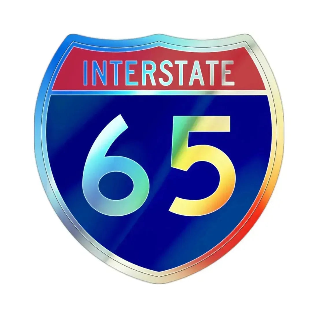 Interstate 65 (U.S. Highways) Holographic STICKER Die-Cut Vinyl Decal 2 Inch Holographic - The Sticker Space