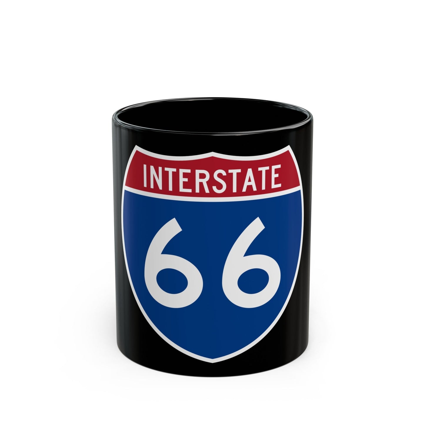 Interstate 66 (U.S. Highways) Black Coffee Mug-11oz-The Sticker Space