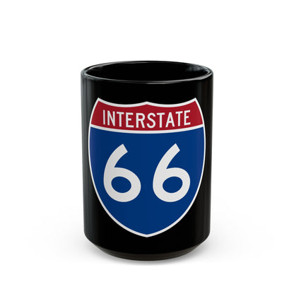 Interstate 66 (U.S. Highways) Black Coffee Mug-15oz-The Sticker Space