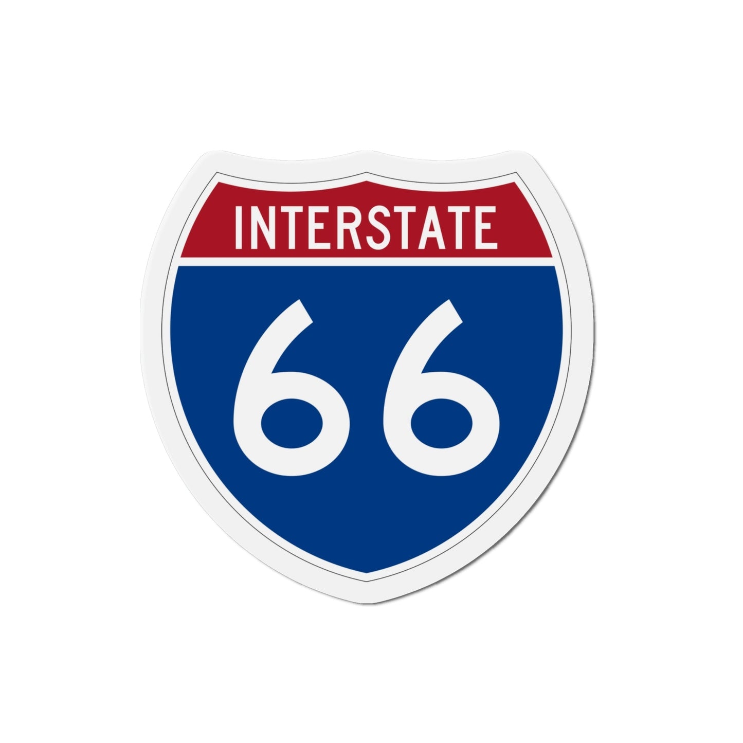 Interstate 66 (U.S. Highways) Die-Cut Magnet-4 Inch-The Sticker Space