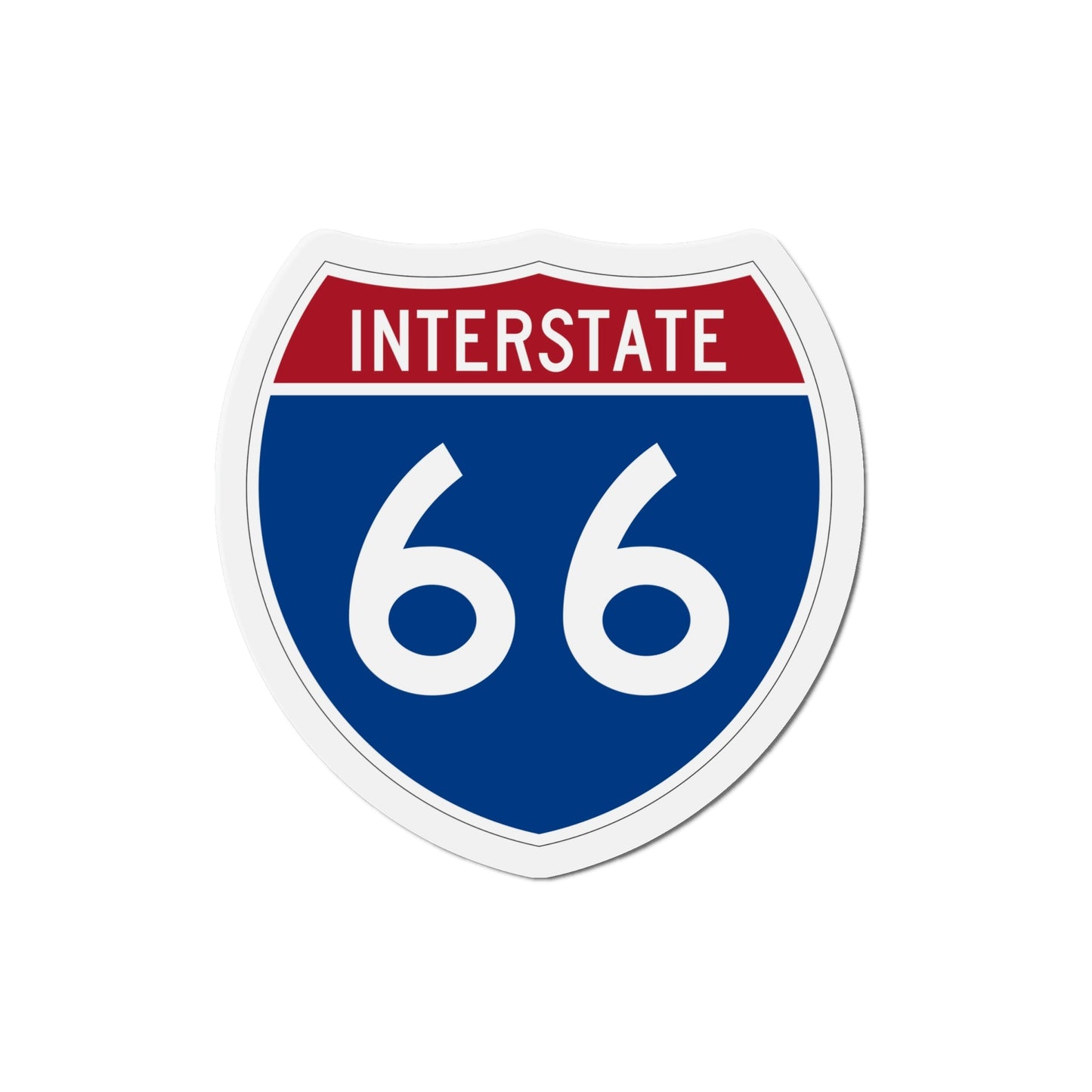 Interstate 66 (U.S. Highways) Die-Cut Magnet-6 Inch-The Sticker Space