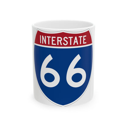 Interstate 66 (U.S. Highways) White Coffee Mug-11oz-The Sticker Space