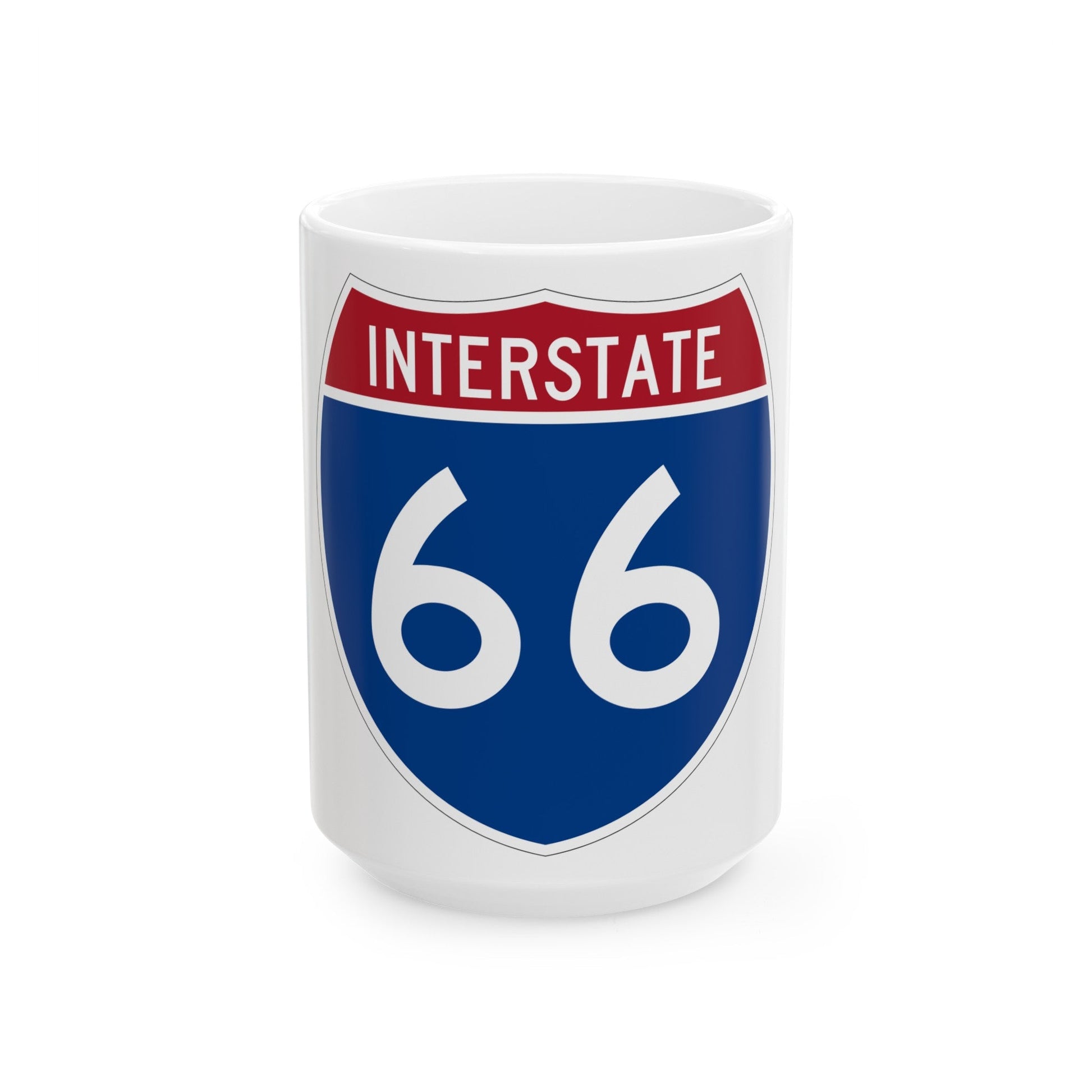 Interstate 66 (U.S. Highways) White Coffee Mug-15oz-The Sticker Space