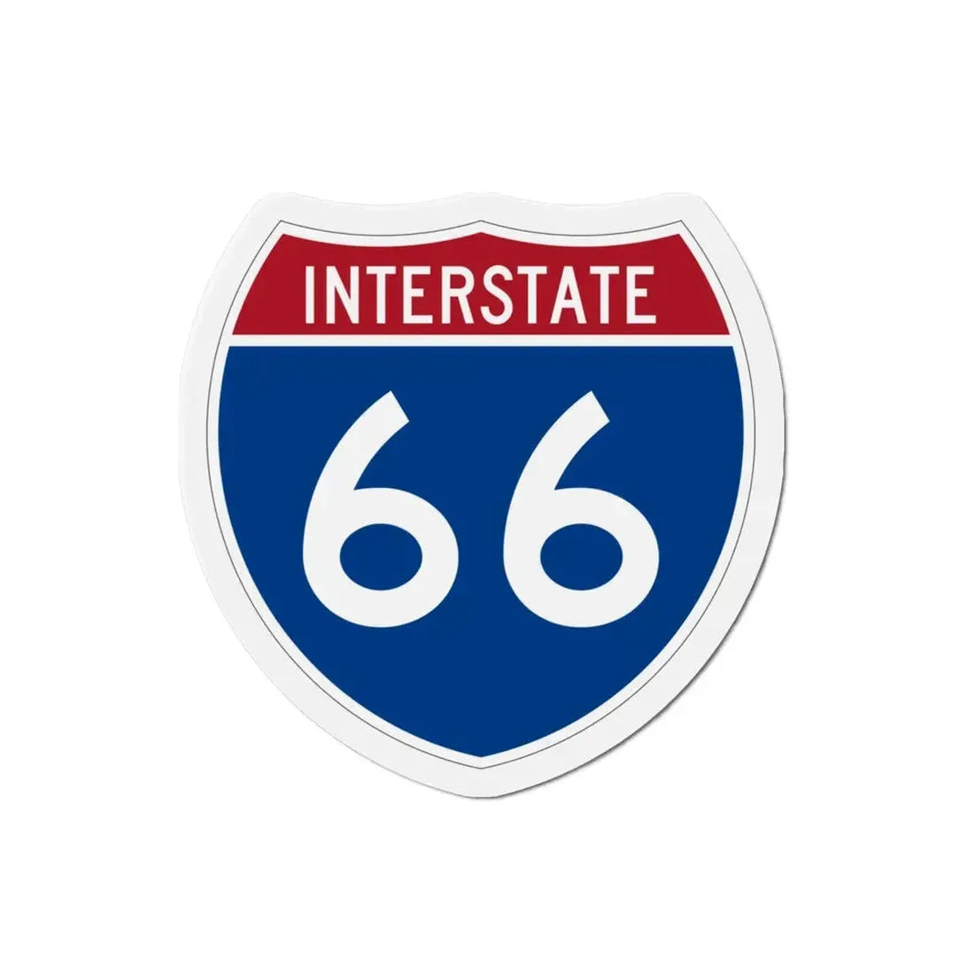 Interstate 66 (U.S. Highways) Refrigerator Magnet 3 Inch - The Sticker Space