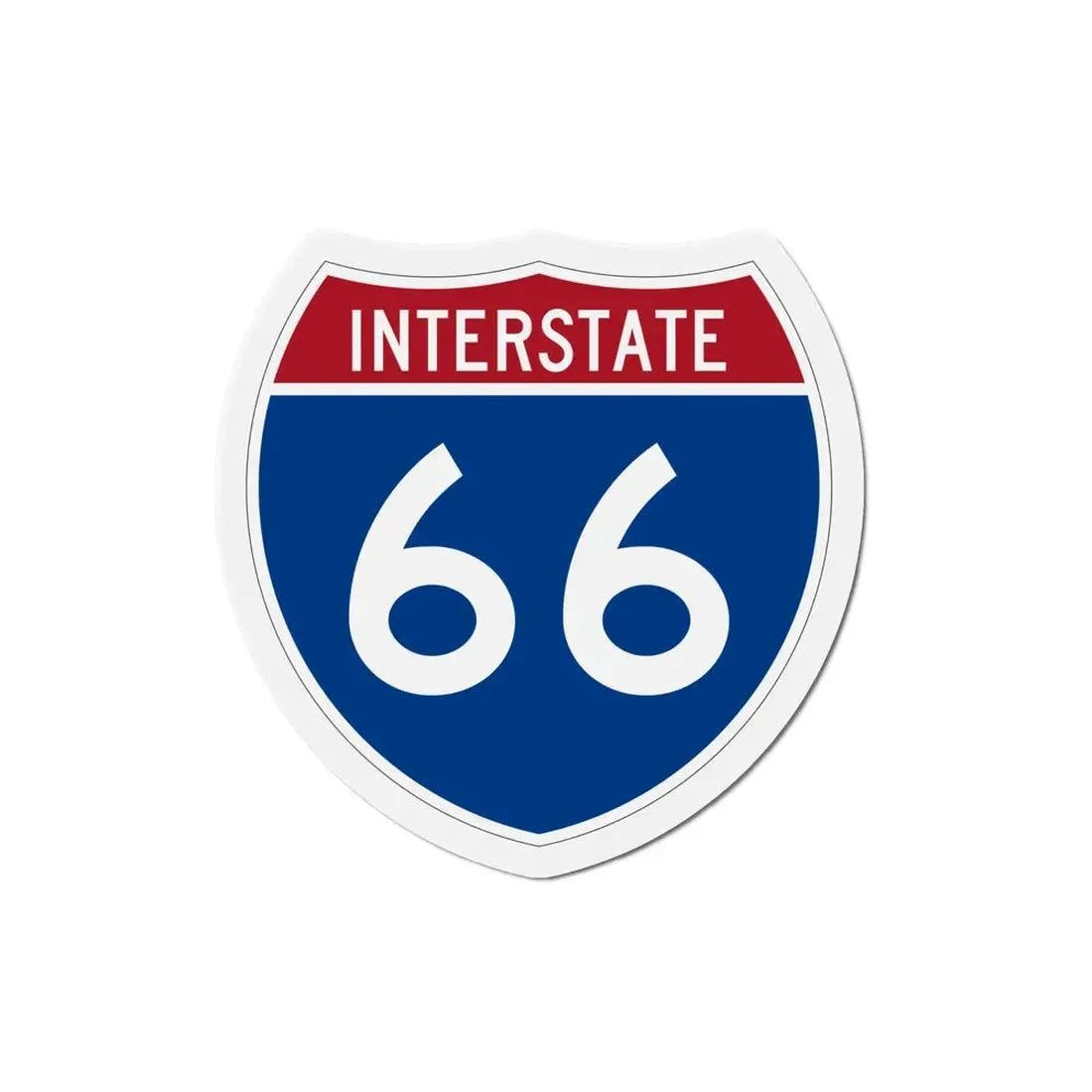 Interstate 66 (U.S. Highways) Refrigerator Magnet 6 Inch - The Sticker Space