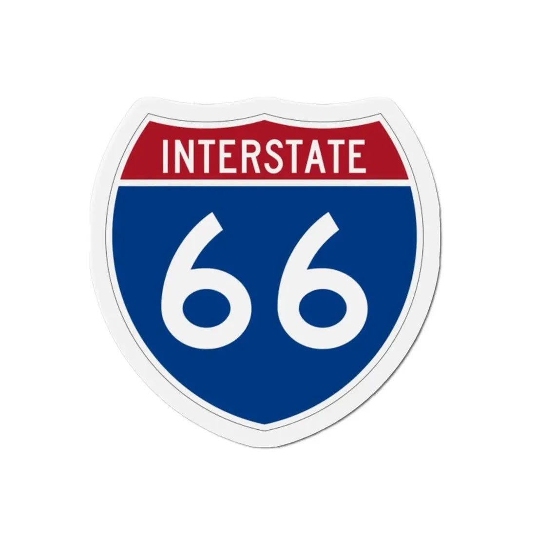 Interstate 66 (U.S. Highways) Refrigerator Magnet - The Sticker Space