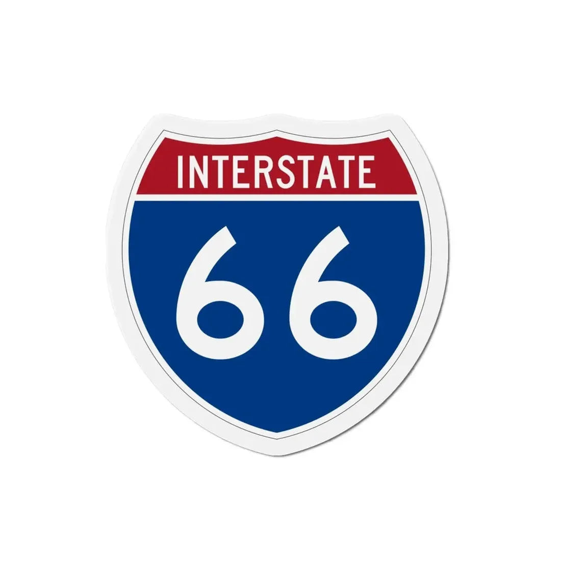 Interstate 66 (U.S. Highways) Refrigerator Magnet - The Sticker Space