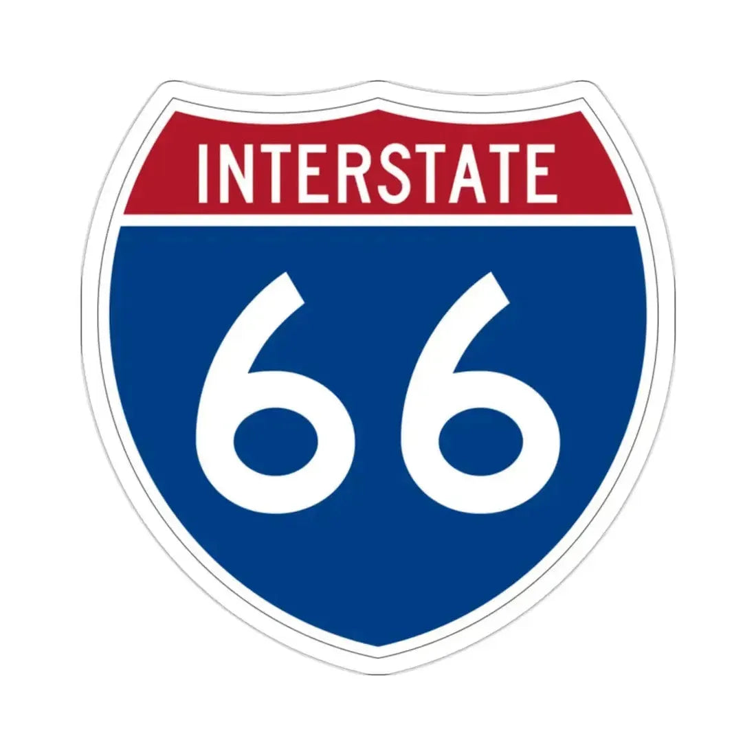 Interstate 66 (U.S. Highways) STICKER Vinyl Die-Cut Decal 2 Inch - The Sticker Space