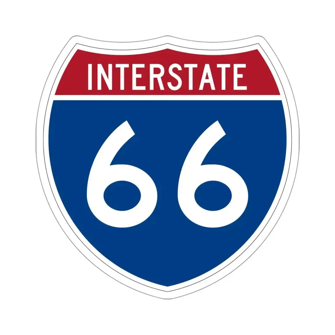 Interstate 66 (U.S. Highways) STICKER Vinyl Die-Cut Decal 4 Inch - The Sticker Space