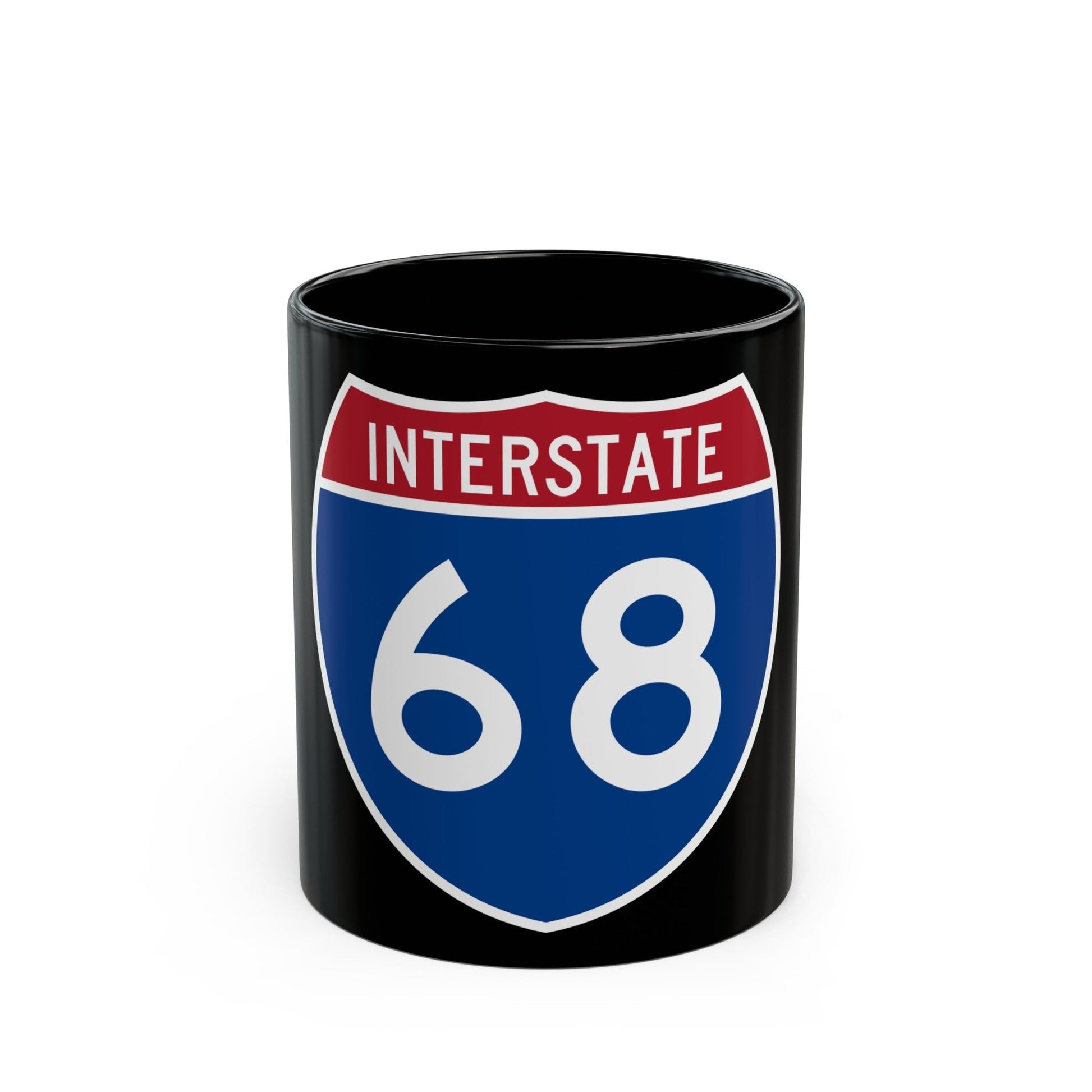 Interstate 68 (U.S. Highways) Black Coffee Mug-11oz-The Sticker Space