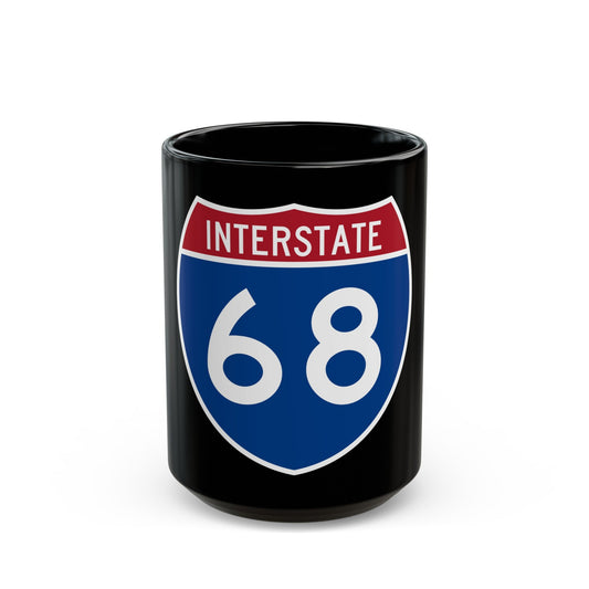 Interstate 68 (U.S. Highways) Black Coffee Mug-15oz-The Sticker Space