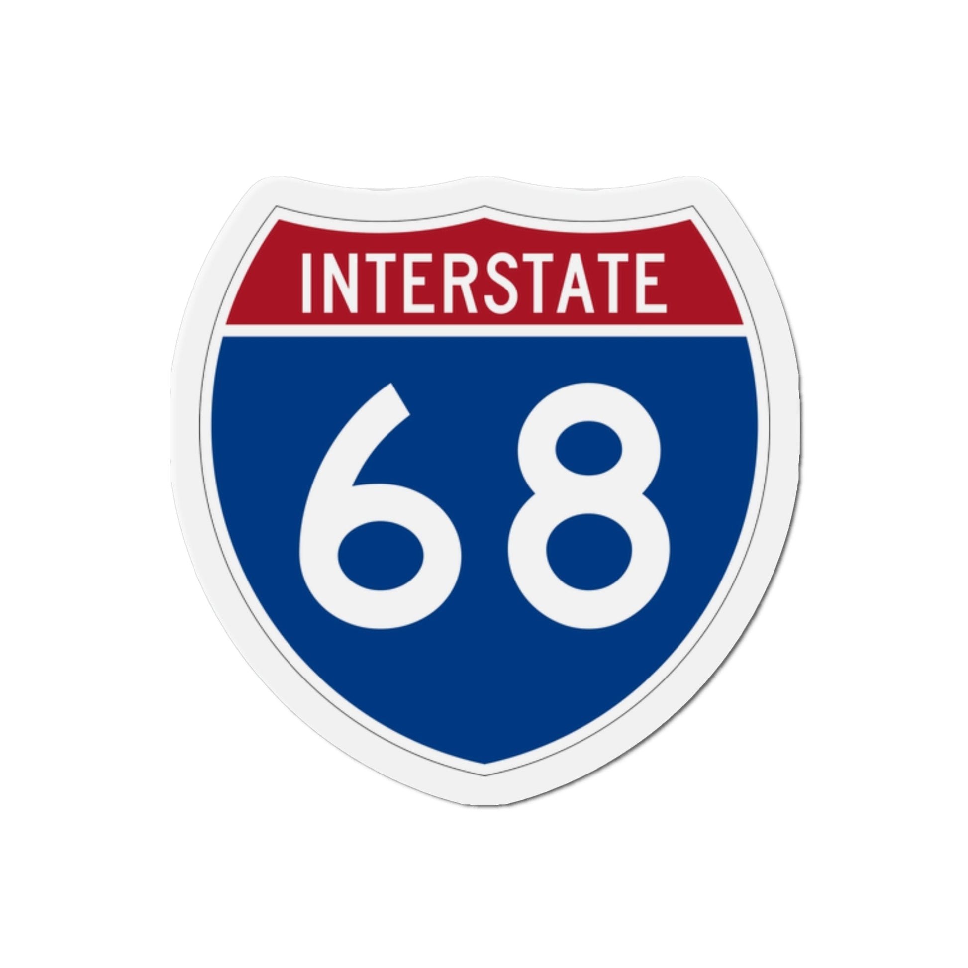 Interstate 68 (U.S. Highways) Die-Cut Magnet-2 Inch-The Sticker Space