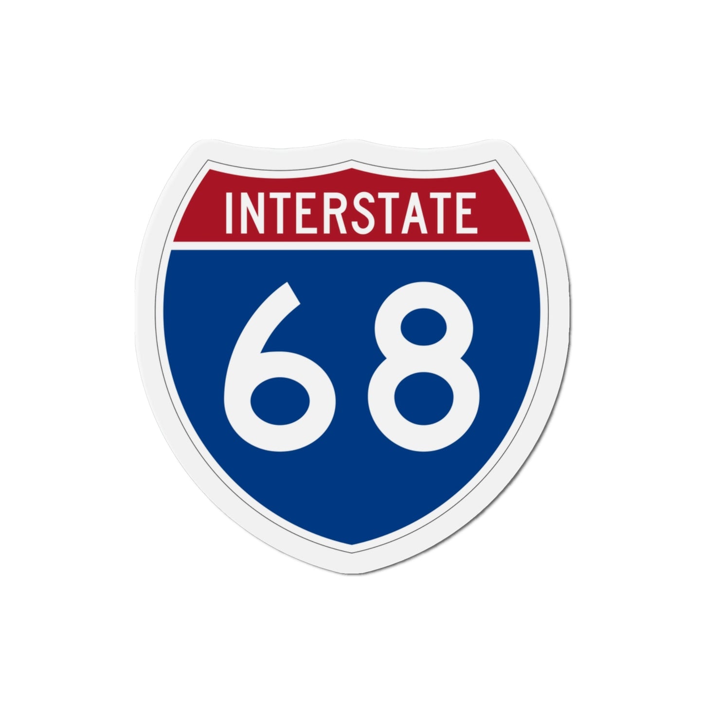 Interstate 68 (U.S. Highways) Die-Cut Magnet-3 Inch-The Sticker Space