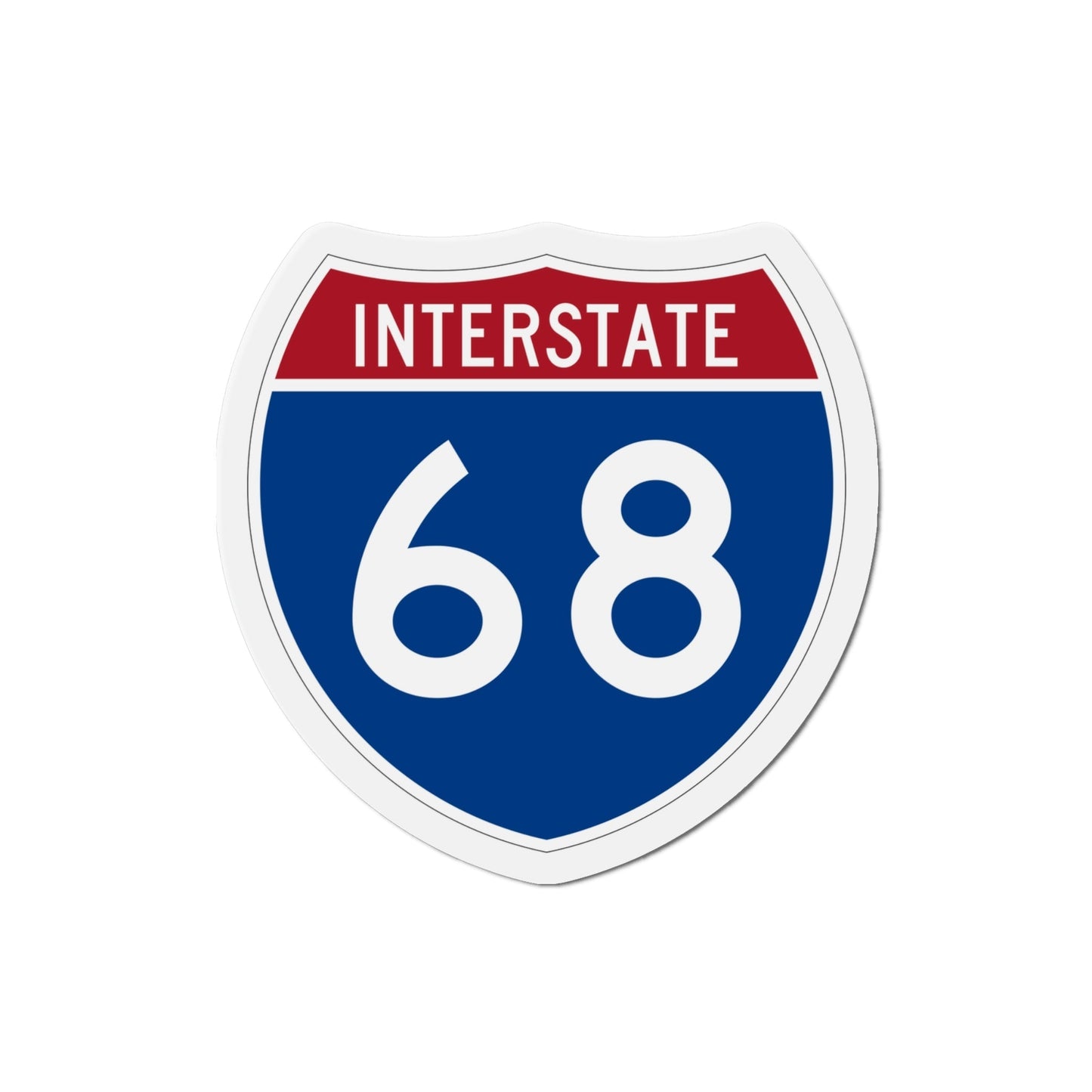 Interstate 68 (U.S. Highways) Die-Cut Magnet-4 Inch-The Sticker Space