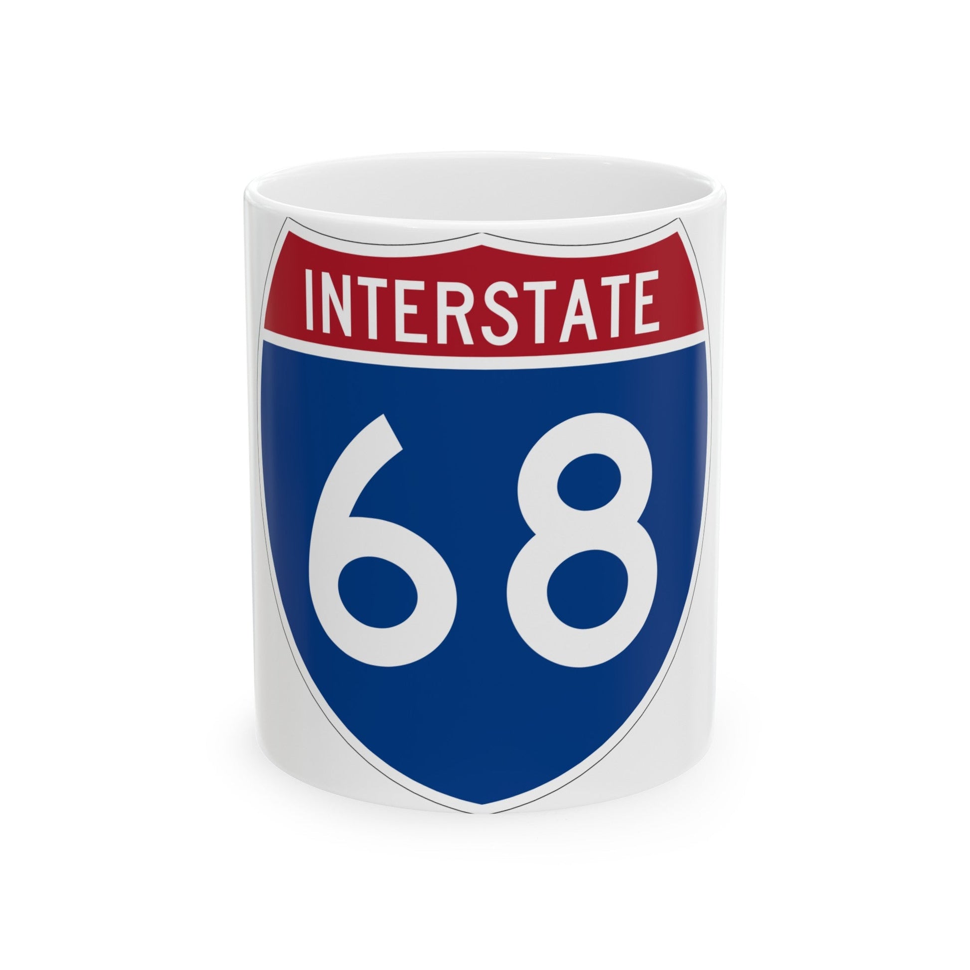 Interstate 68 (U.S. Highways) White Coffee Mug-11oz-The Sticker Space