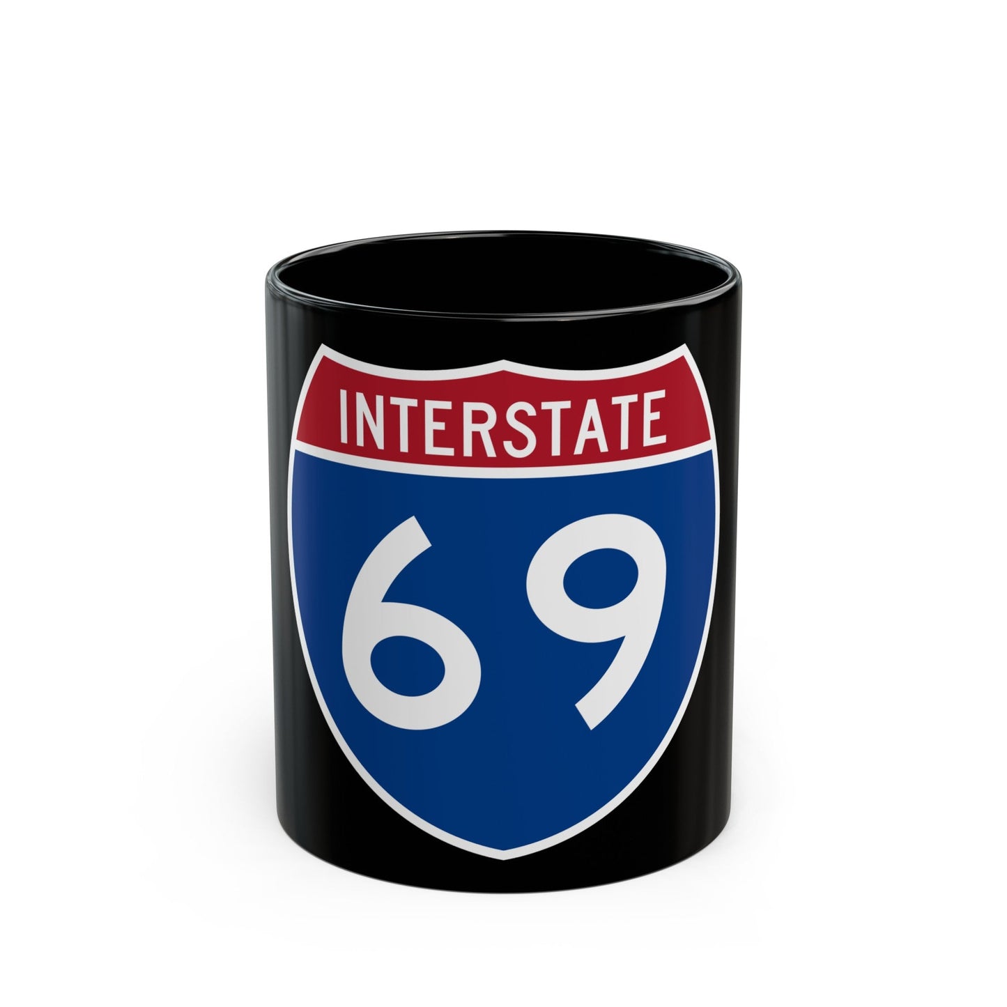 Interstate 69 (U.S. Highways) Black Coffee Mug-11oz-The Sticker Space