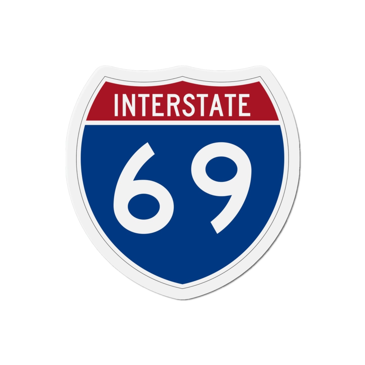 Interstate 69 (U.S. Highways) Die-Cut Magnet-3 Inch-The Sticker Space