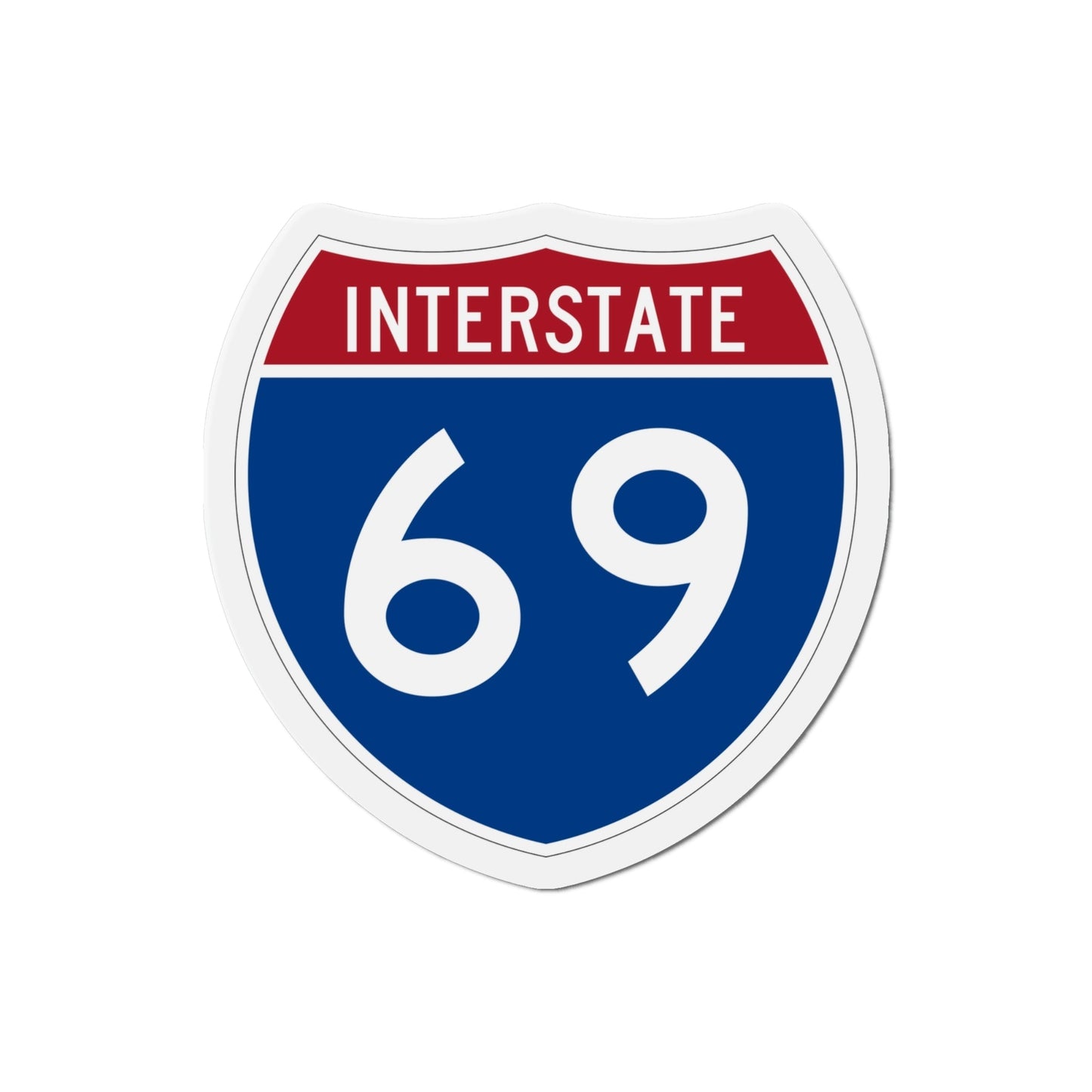 Interstate 69 (U.S. Highways) Die-Cut Magnet-4 Inch-The Sticker Space