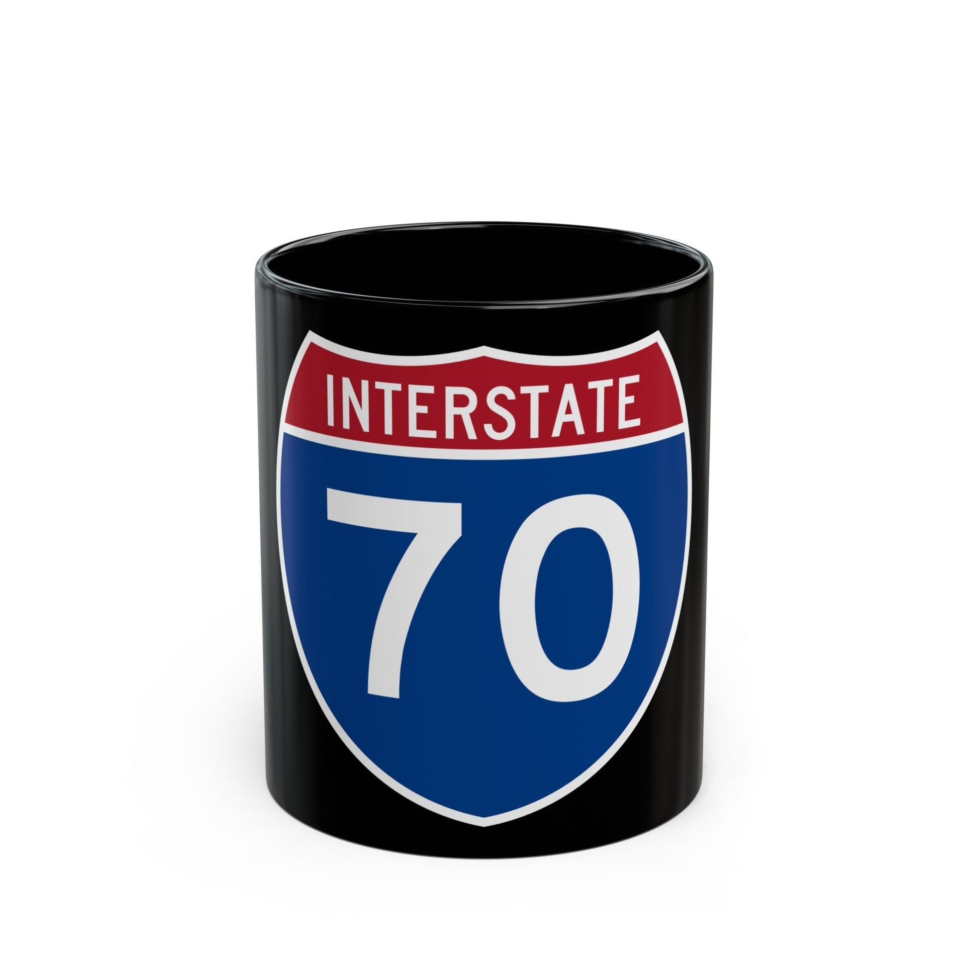 Interstate 70 (U.S. Highways) Black Coffee Mug-11oz-The Sticker Space