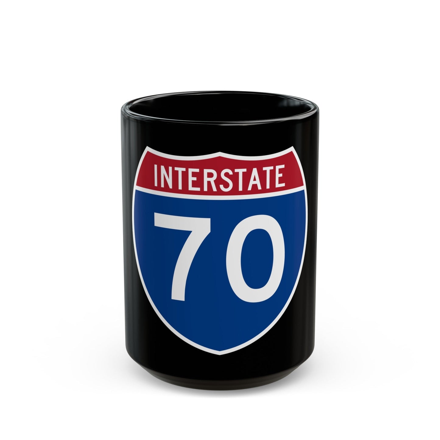 Interstate 70 (U.S. Highways) Black Coffee Mug-15oz-The Sticker Space