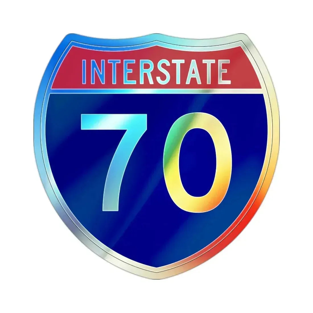 Interstate 70 (U.S. Highways) Holographic STICKER Die-Cut Vinyl Decal 2 Inch Holographic - The Sticker Space