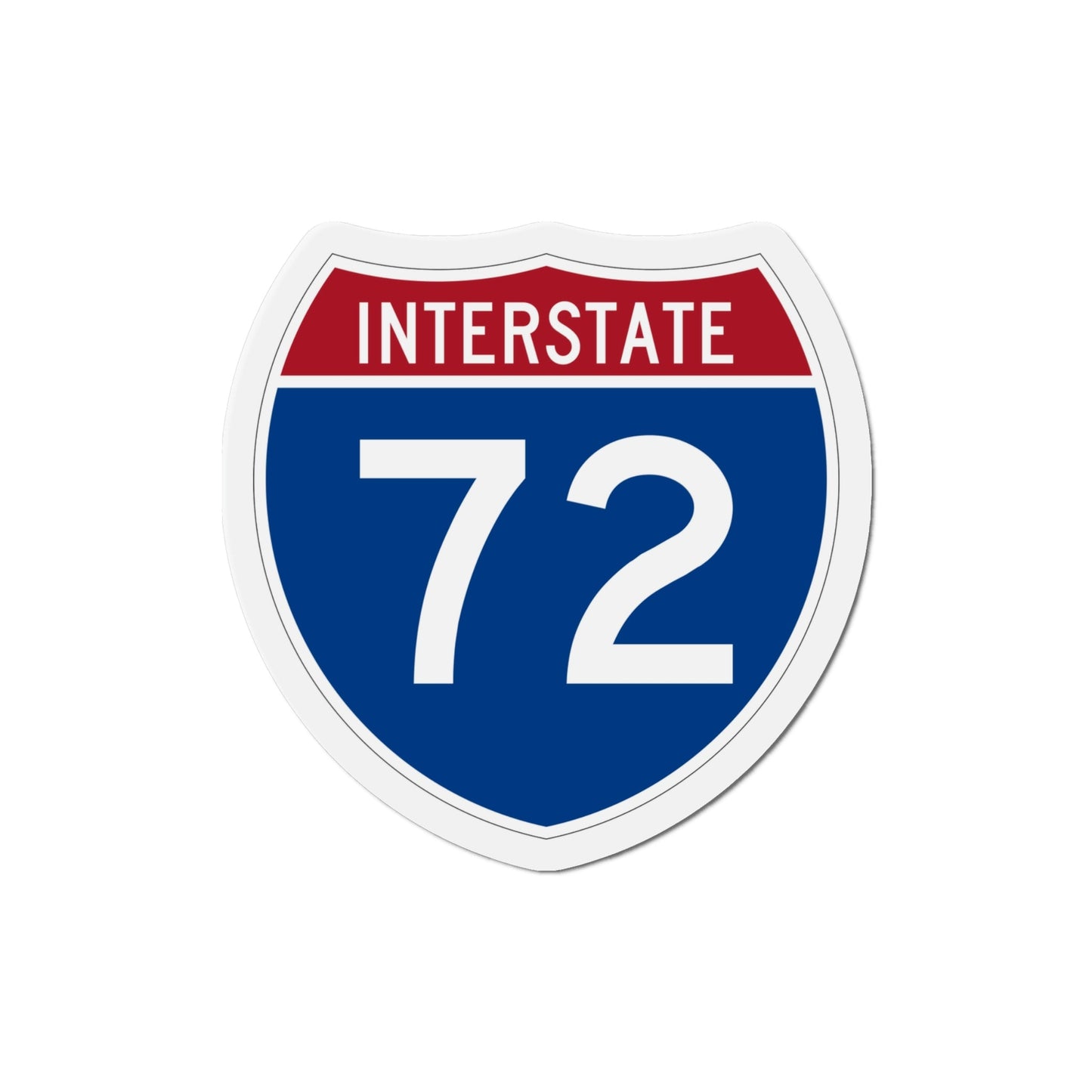 Interstate 72 (U.S. Highways) Die-Cut Magnet-4 Inch-The Sticker Space