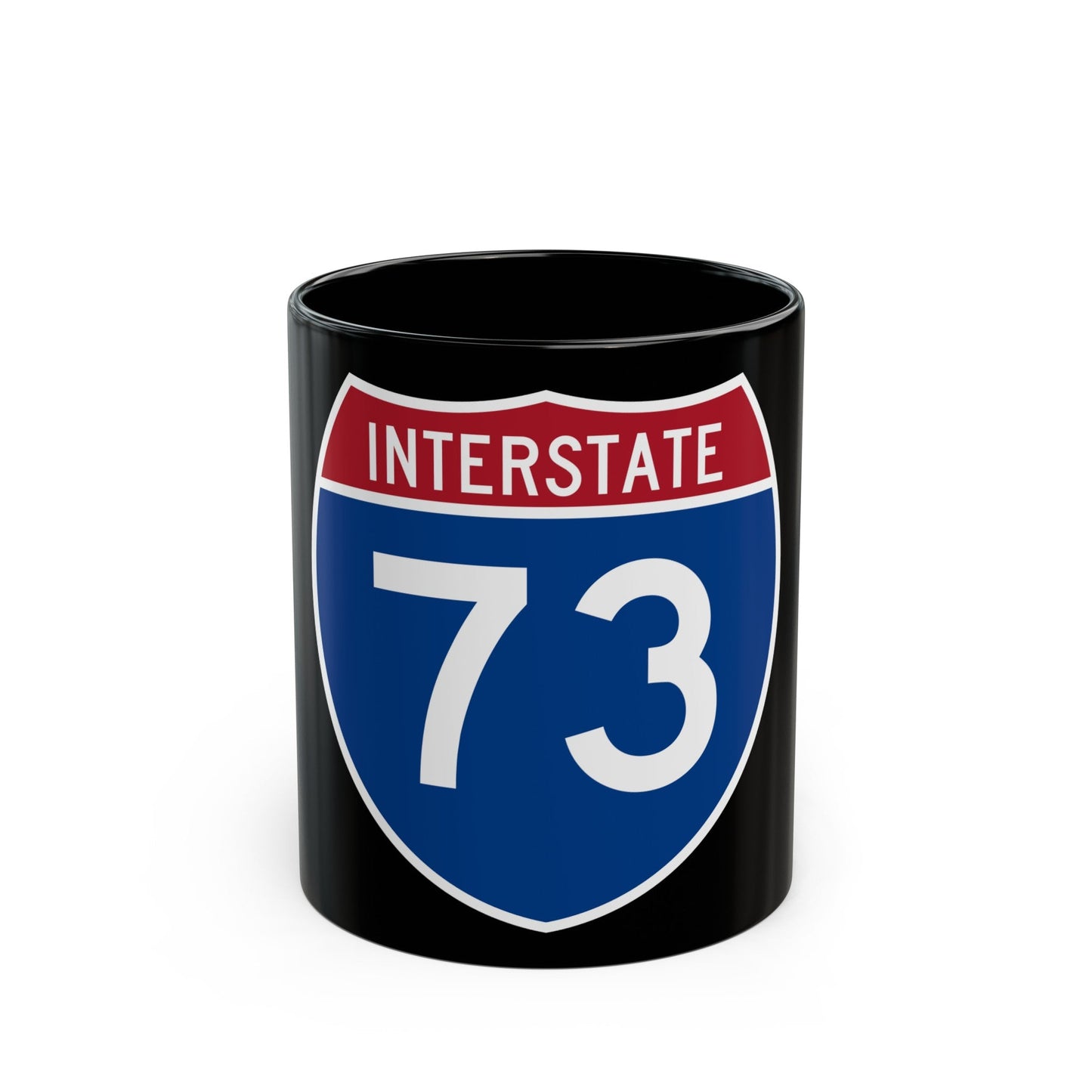 Interstate 73 (U.S. Highways) Black Coffee Mug-11oz-The Sticker Space