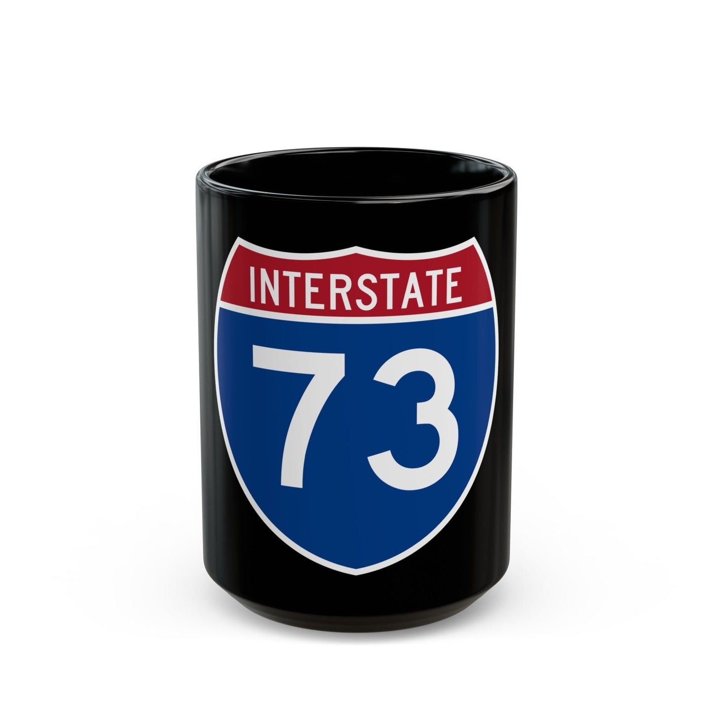 Interstate 73 (U.S. Highways) Black Coffee Mug-15oz-The Sticker Space