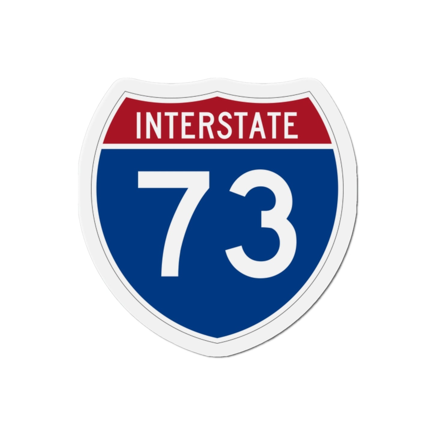 Interstate 73 (U.S. Highways) Die-Cut Magnet-2 Inch-The Sticker Space