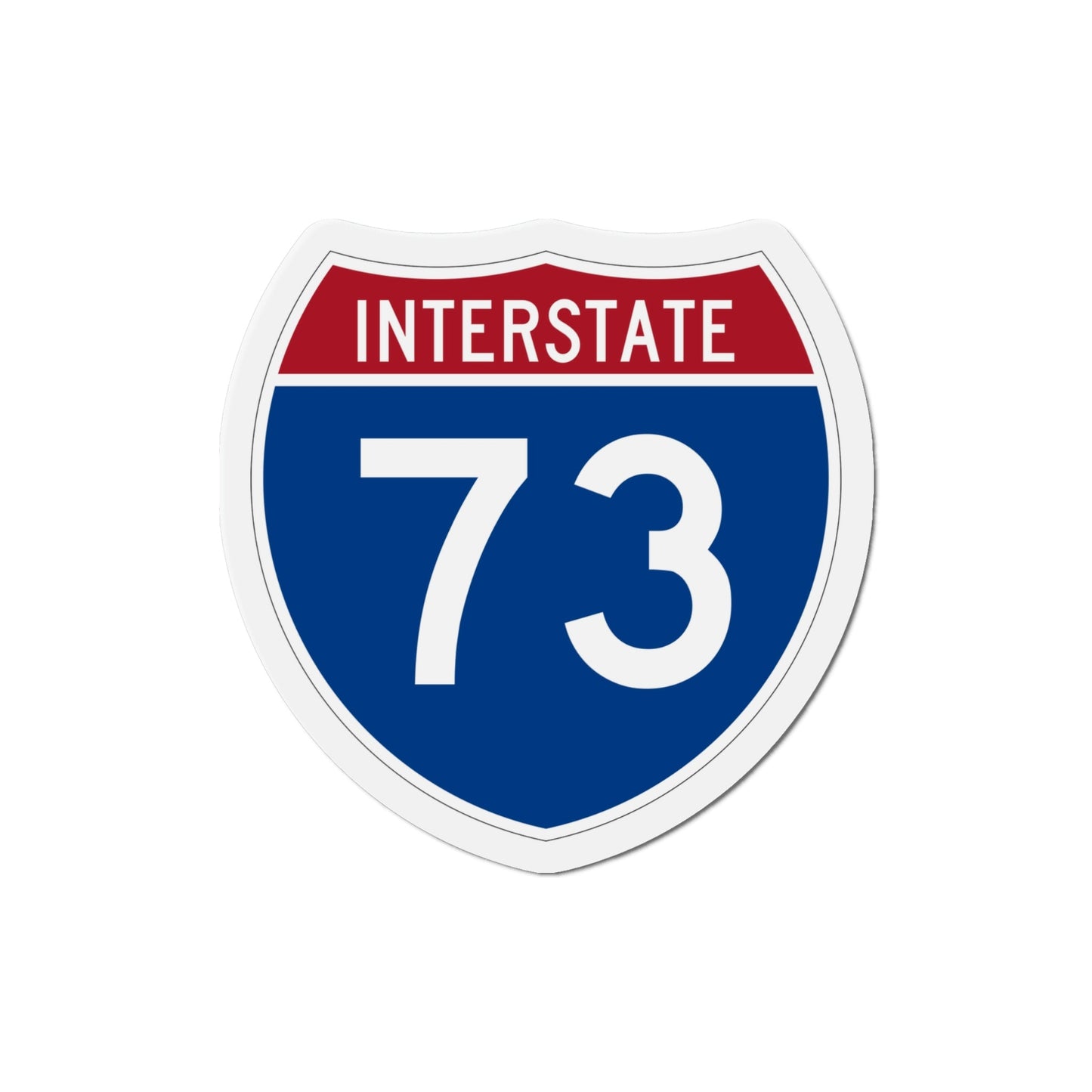 Interstate 73 (U.S. Highways) Die-Cut Magnet-4 Inch-The Sticker Space