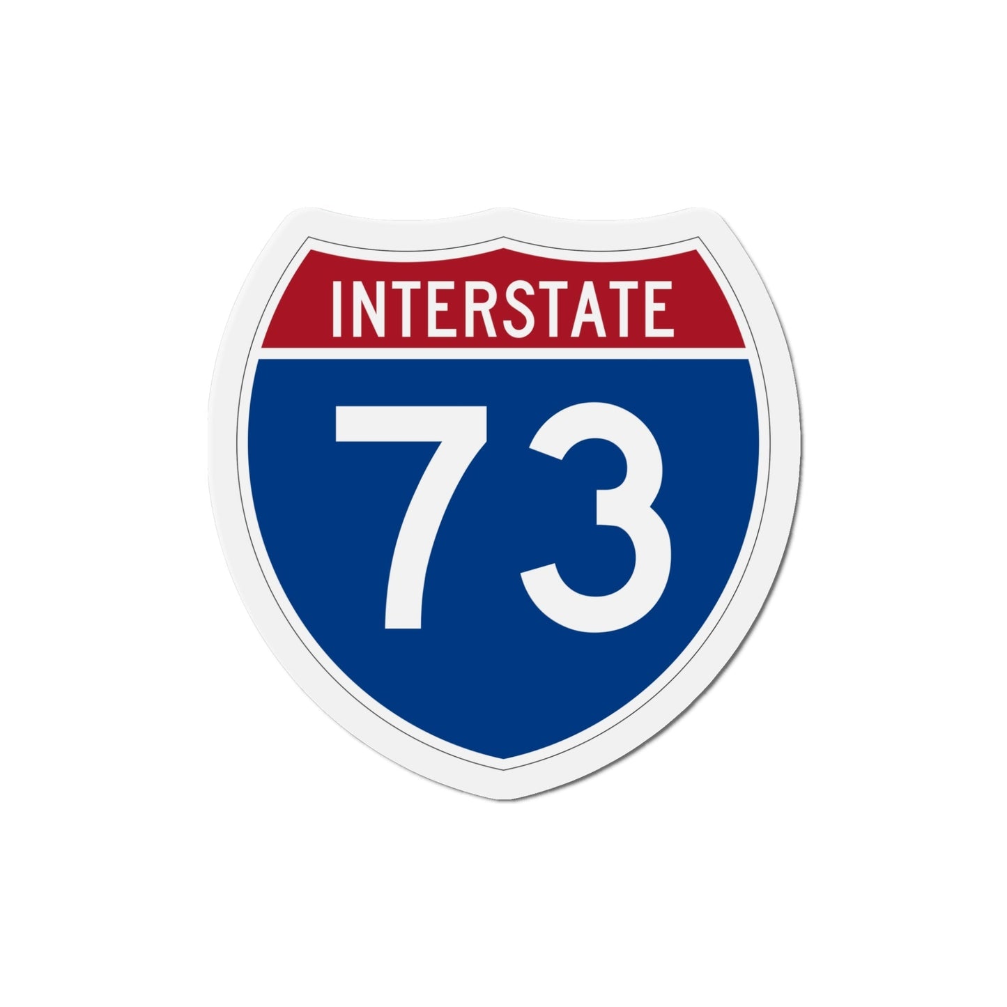 Interstate 73 (U.S. Highways) Die-Cut Magnet-5 Inch-The Sticker Space