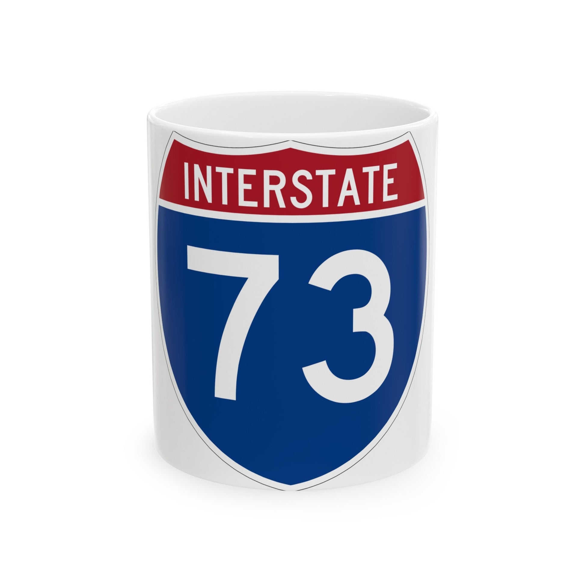 Interstate 73 (U.S. Highways) White Coffee Mug-11oz-The Sticker Space