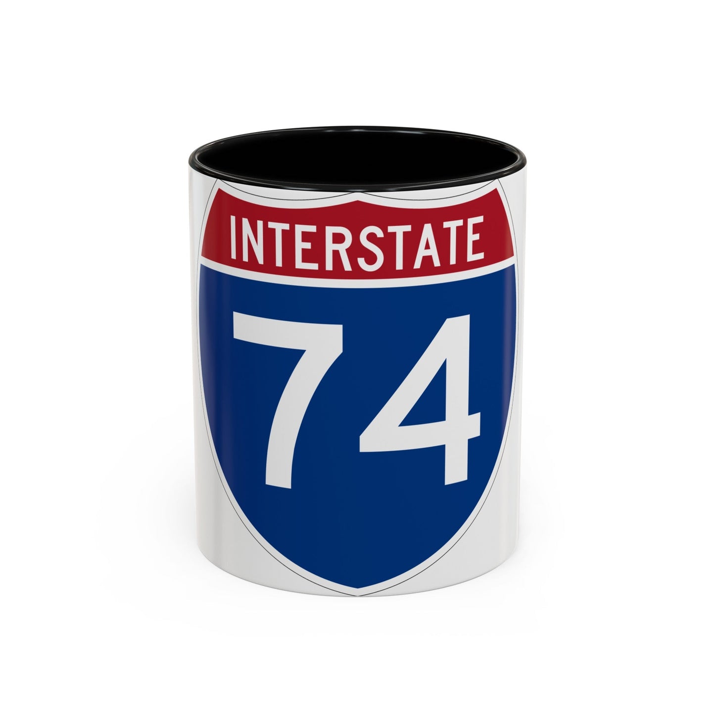 Interstate 74 (U.S. Highways) Accent Coffee Mug-11oz-The Sticker Space